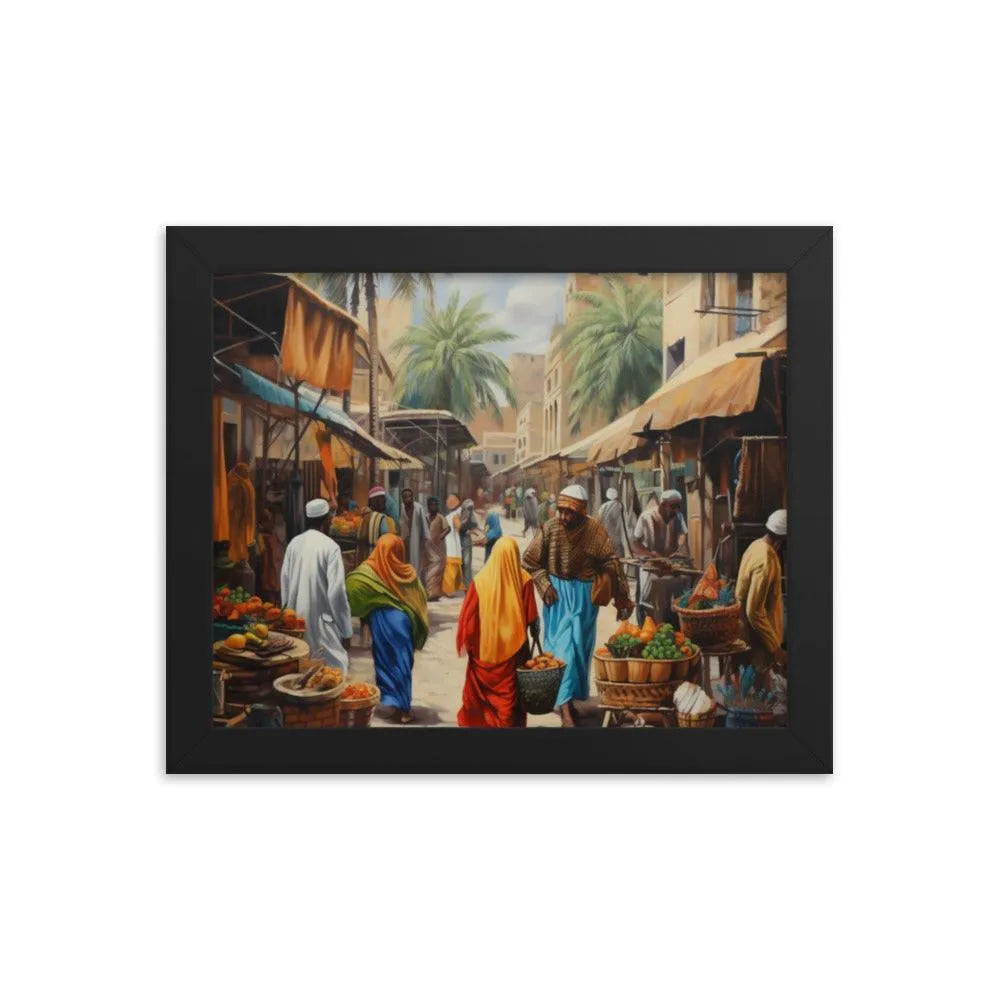 Egyptian Street Market Painting Framed Poster - Oh Posters