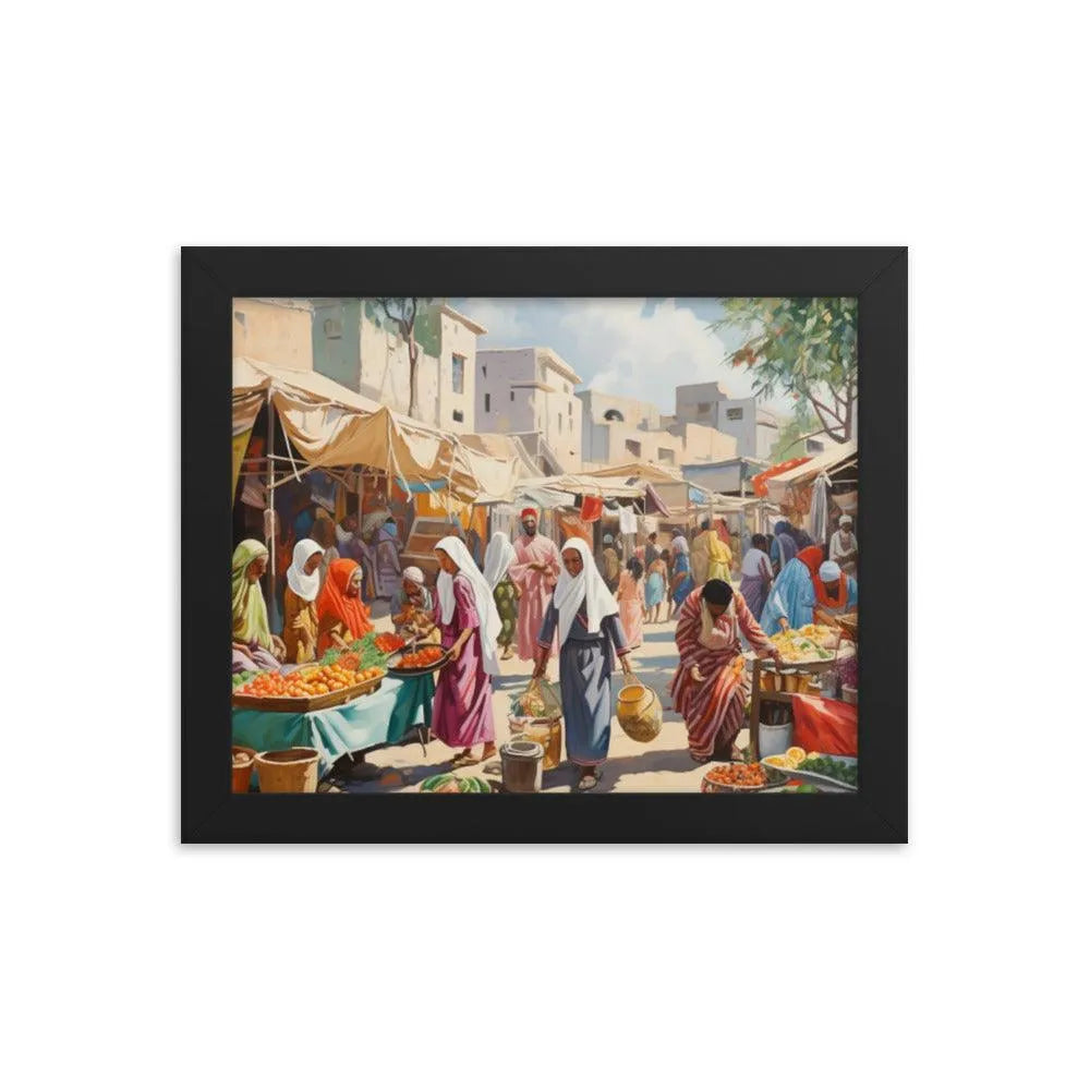 Egyptian Street Market Painting Framed Poster - Oh Posters