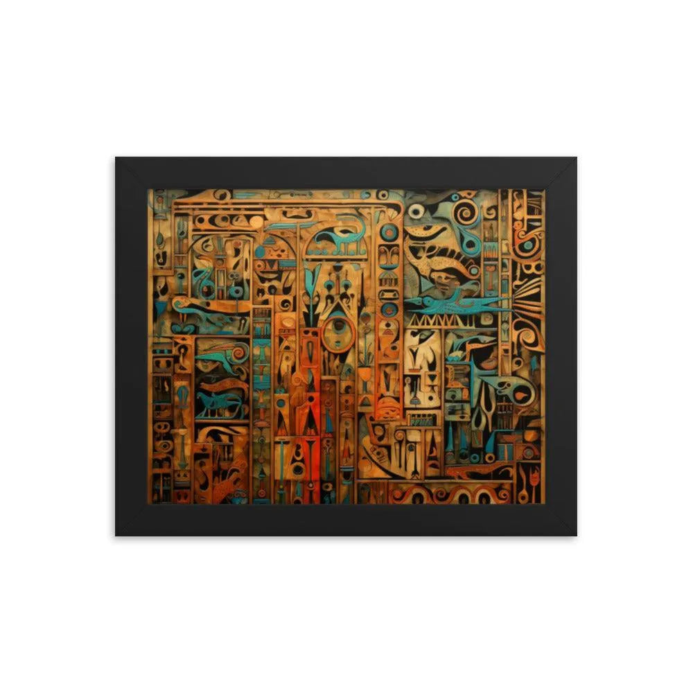 Hieroglyphic Calligraphy Ancient Egypt Framed Poster - Oh Posters