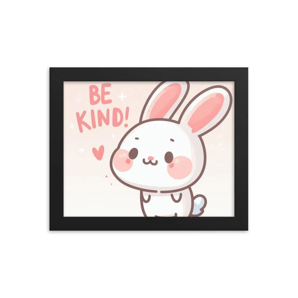 Bunny Rabbit Saying 'Be Kind' Framed Poster - Oh Posters