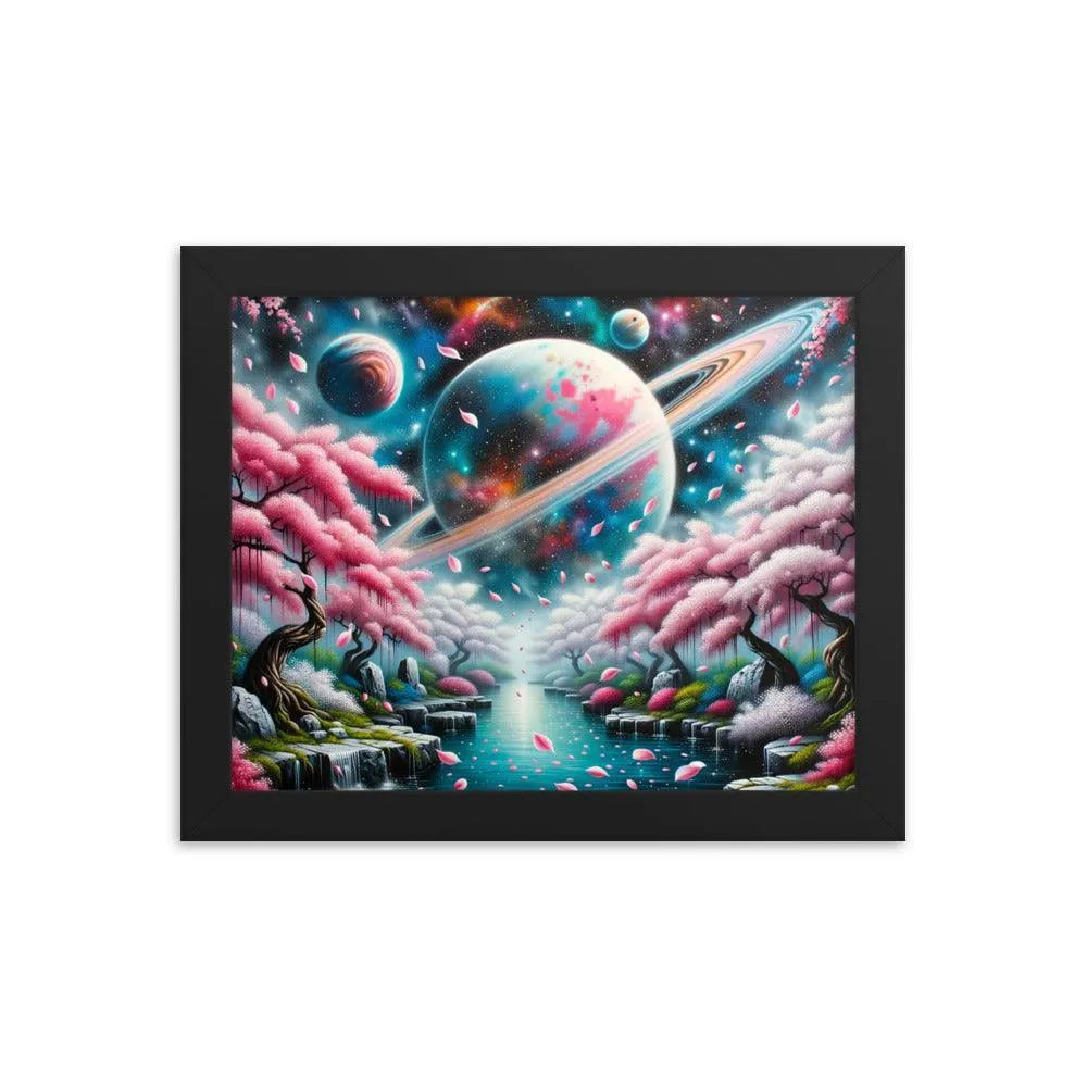 Japanese Garden Cosmic Spray Paint Art Framed Poster - Oh Posters