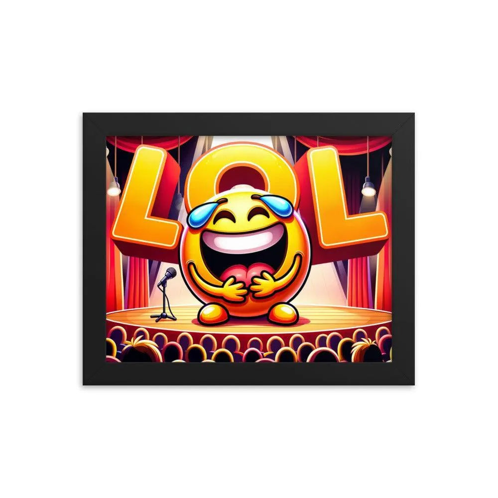 Laughing Emoji LOL Comedy Club Humour Funny Framed Poster - Oh Posters