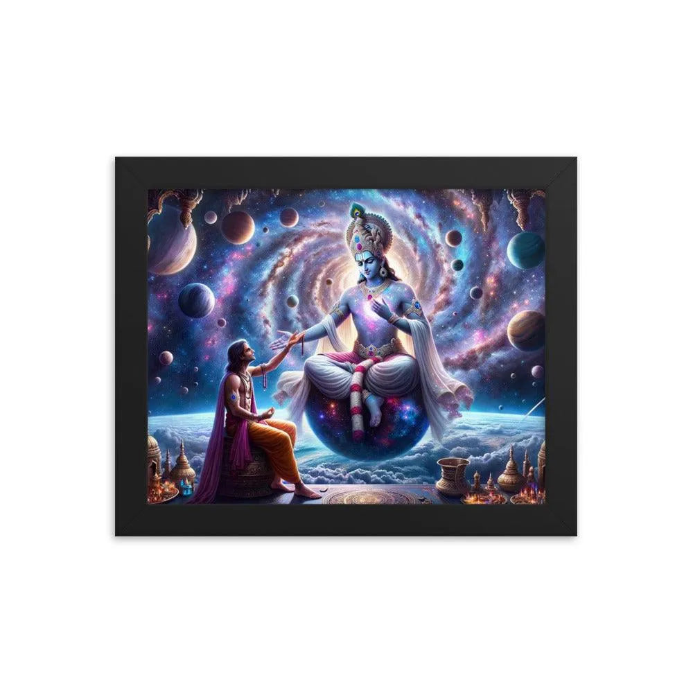 Lord Krishna's Cosmic Revelation Hindu Art Framed Poster - Oh Posters