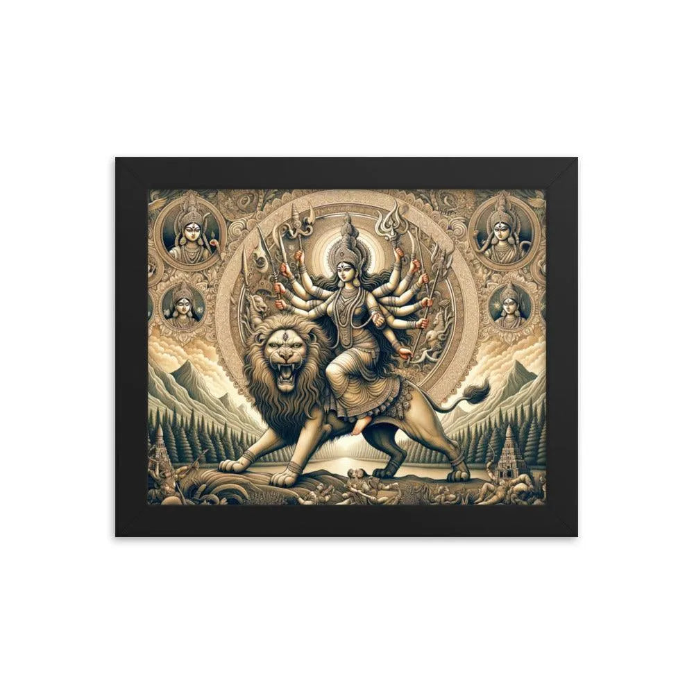 Goddess Durga Divine Warrior Hindu Framed Poster - Oh Posters