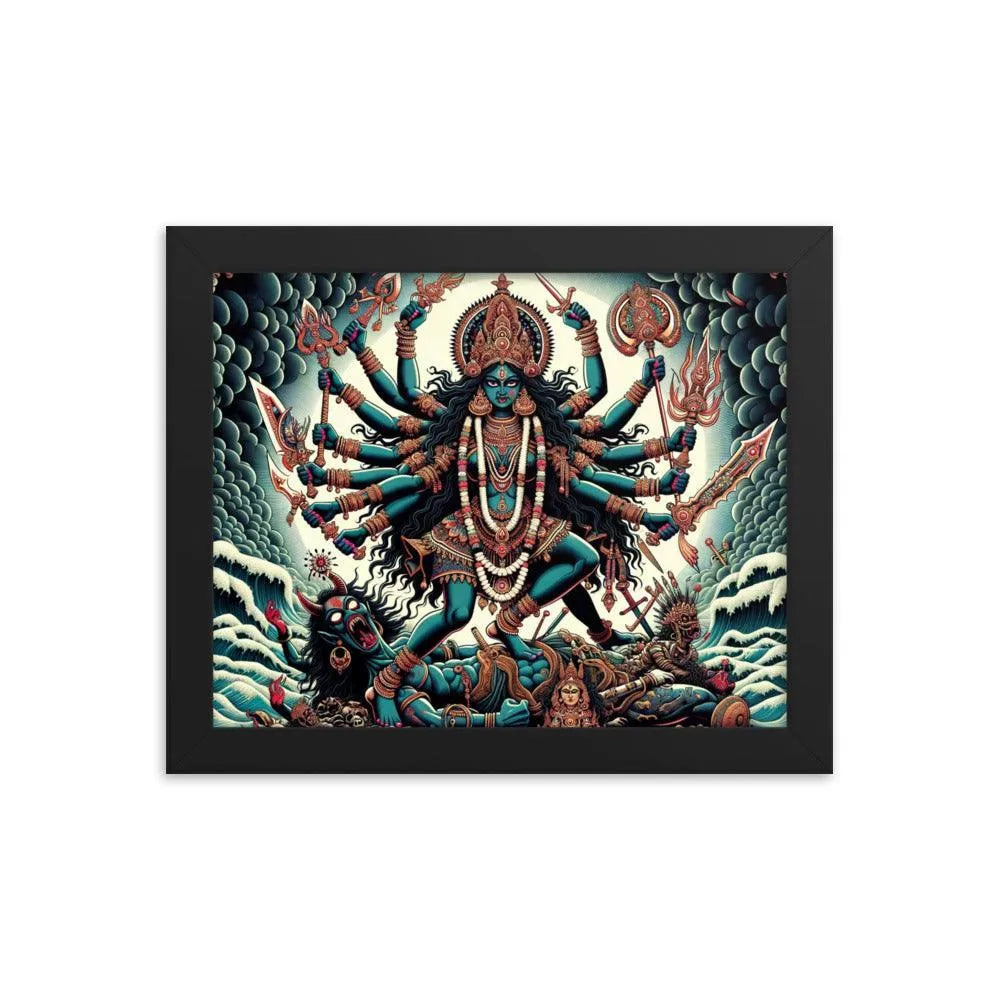 Goddess Kali Fierce Form Victory Hindu Artistic Framed Poster - Oh Posters