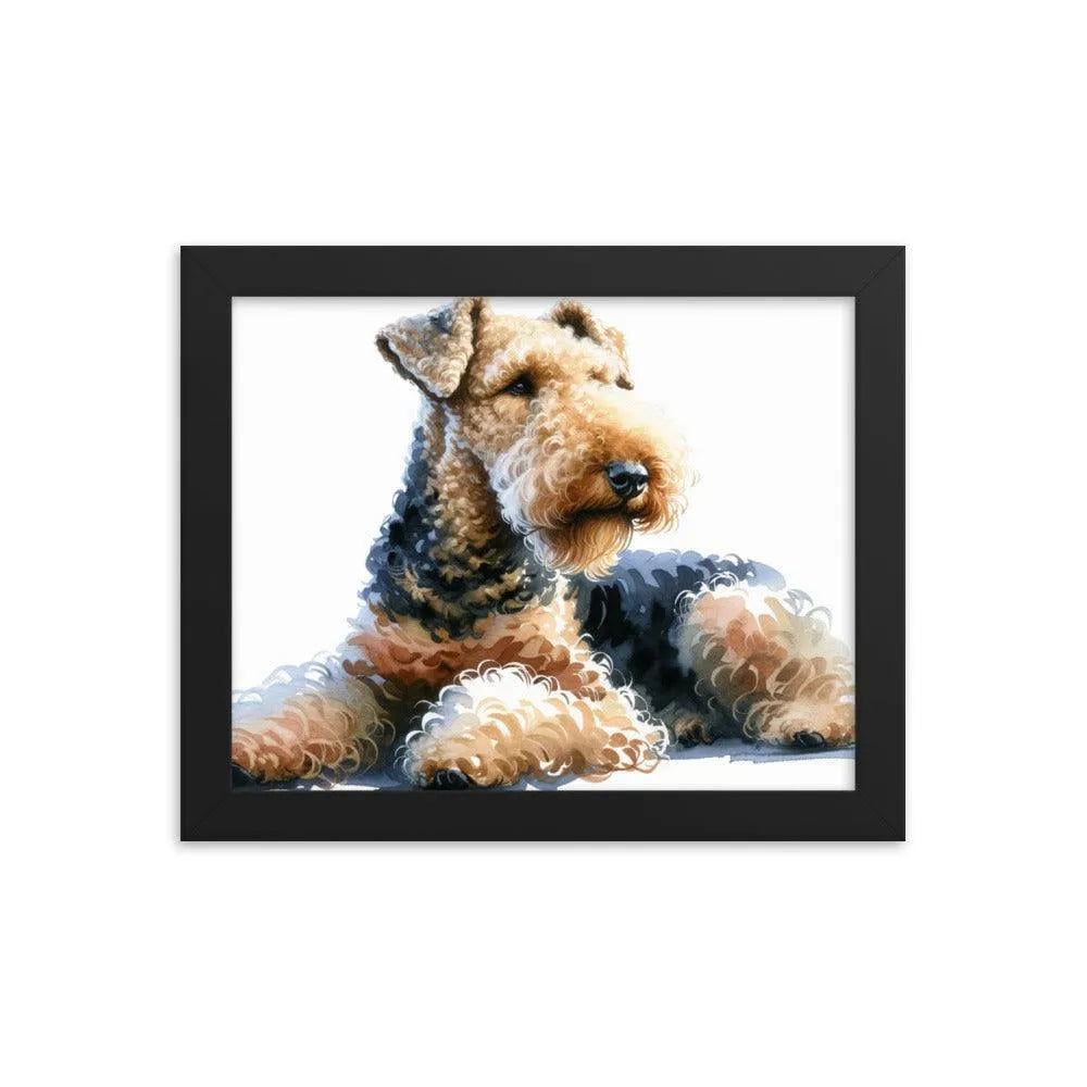 Relaxed Airedale Terrier Watercolor Portrait Framed Poster - Oh Posters