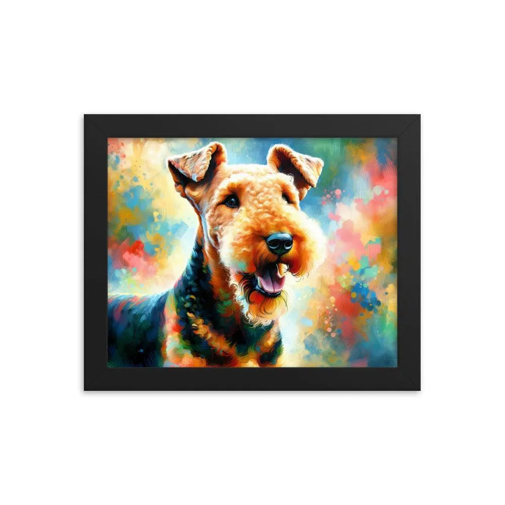 Colorful Airedale Terrier Vibrant Art Framed Poster - Oh Posters