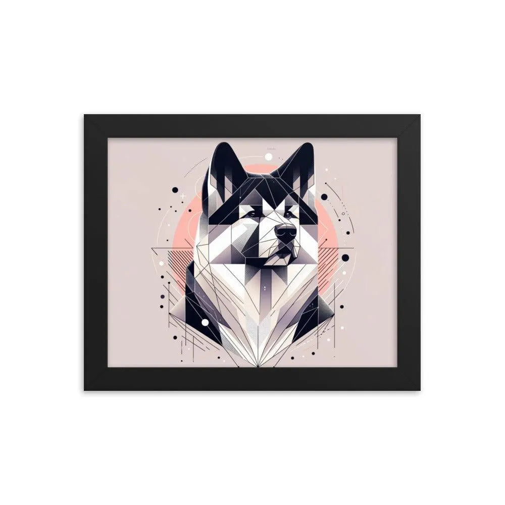 Geometric Akita Contemporary Art Framed Poster - Oh Posters