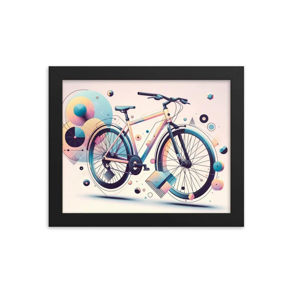Contemporary Pastel Bicycle Geometric Art Framed Poster - Oh Posters