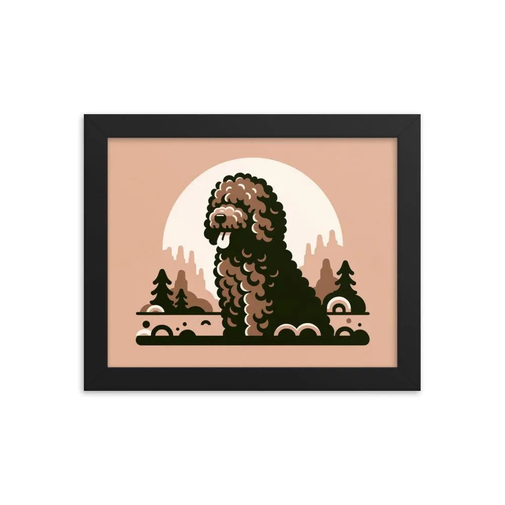 Minimalistic Barbet Dog Portrait Digital Art Framed Poster - Oh Posters
