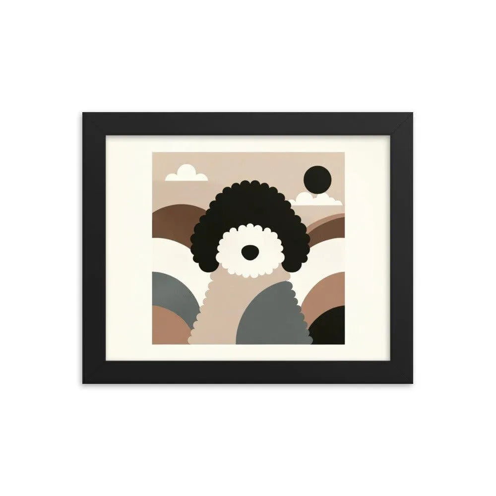 Geometric Barbet Dog Minimal Art Framed Poster - Oh Posters