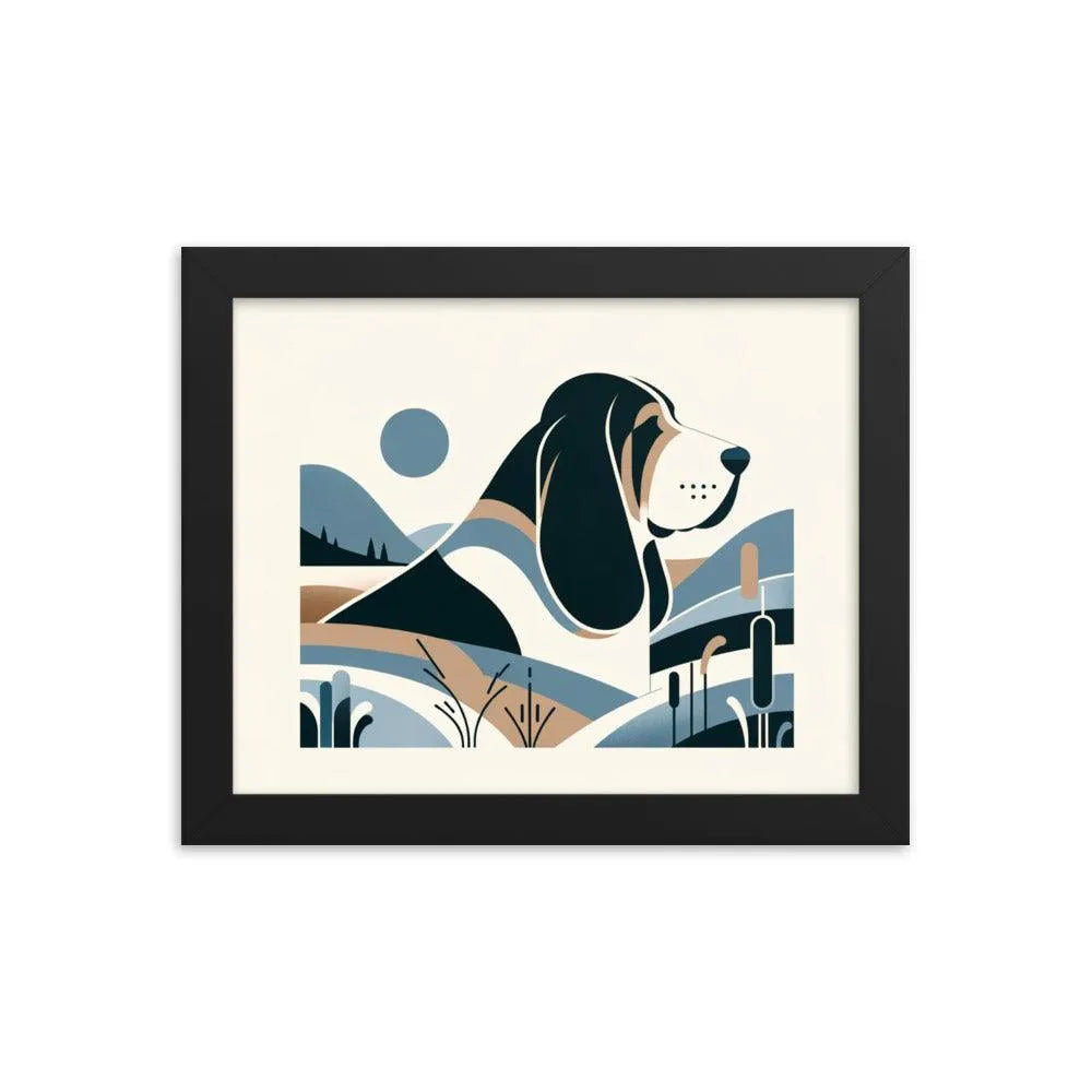 Minimalistic Basset Bleu de Gascogne Contemporary Art Framed Poster - Oh Posters