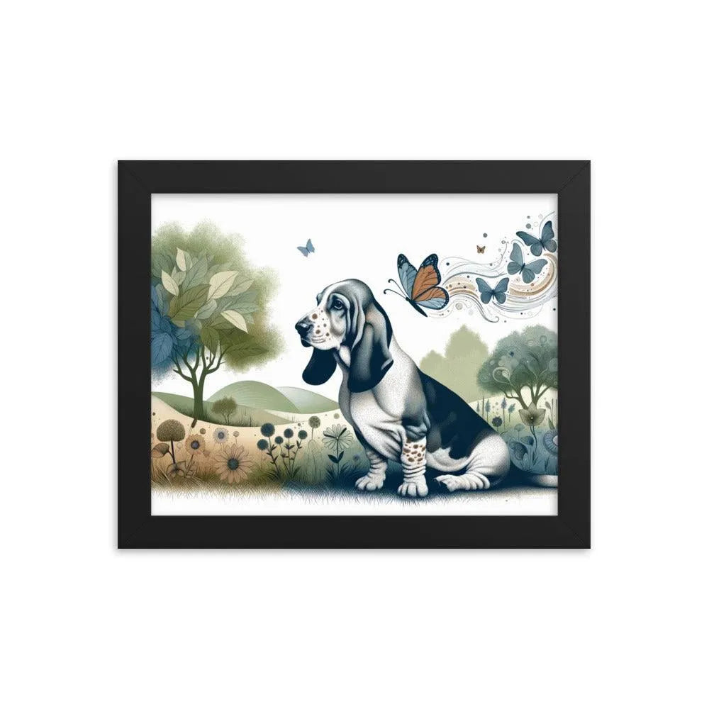 Harmonious Basset Bleu de Gascogne Landscape with a Twist Framed Poster - Oh Posters