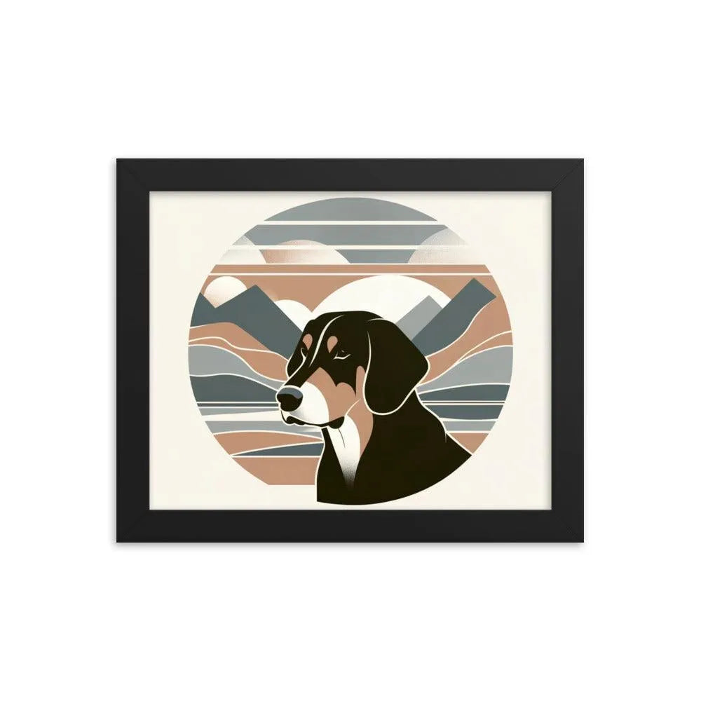 Simplicity Modern Bavarian Mountain Hound Art Framed Poster - Oh Posters