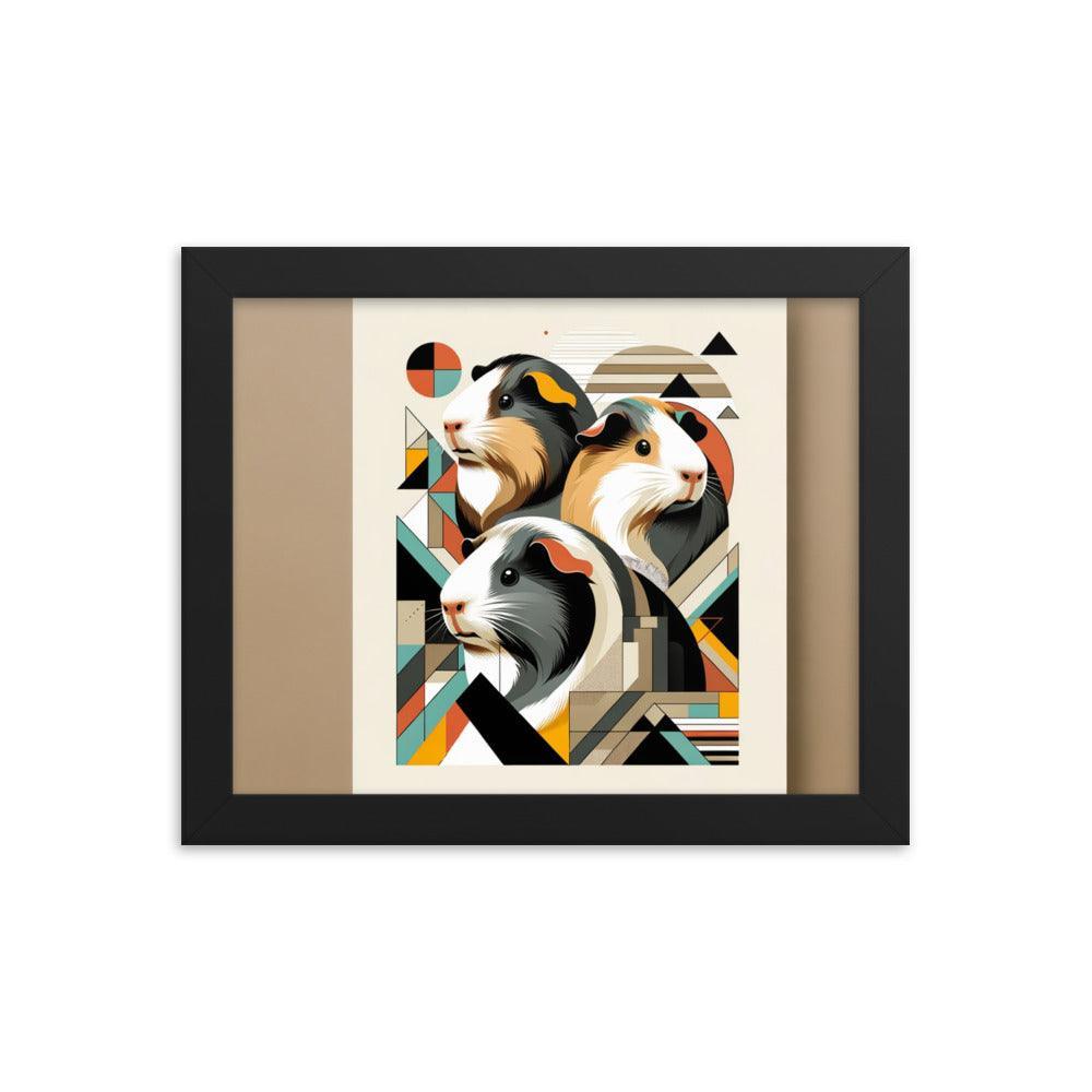 Geometric Guinea Pigs Contemporary Art Framed Poster - Oh Posters