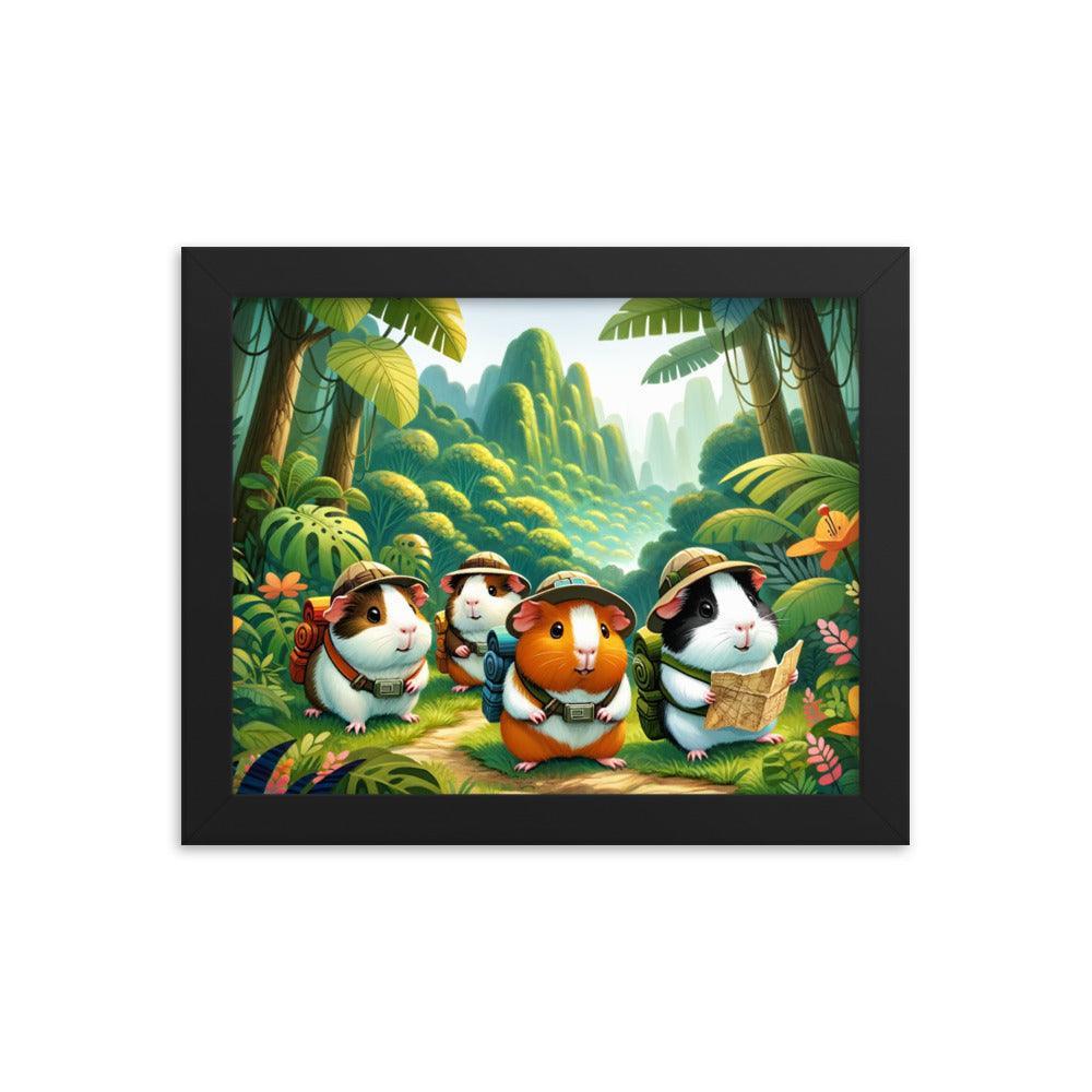 Guinea Pig Adventurers Jungle Exploration Framed Poster - Oh Posters