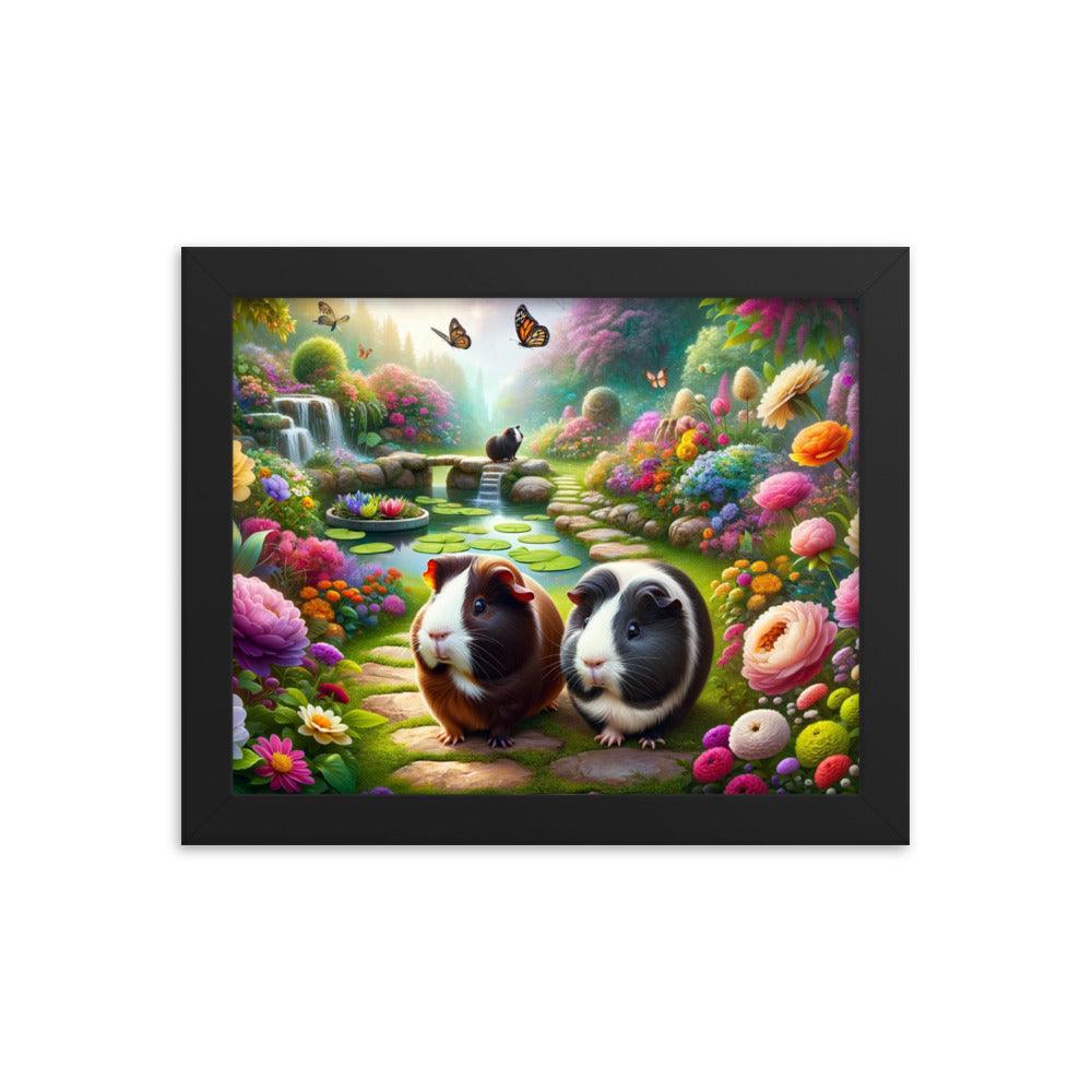 Guinea Pigs Enchanted Garden Fantasy Art Framed Poster - Oh Posters