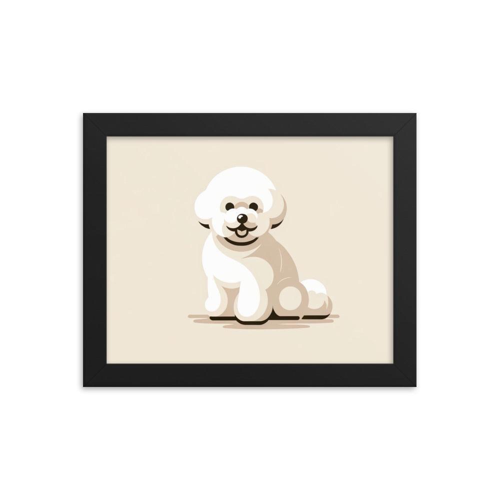 Charming Bichon Frise Cartoon Style Framed Poster - Oh Posters