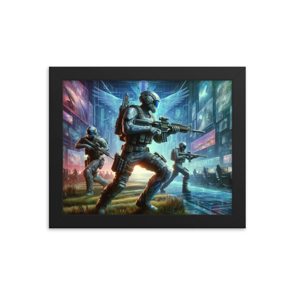 Futuristic Soldiers Mission Action Scene Framed Poster - Oh Posters