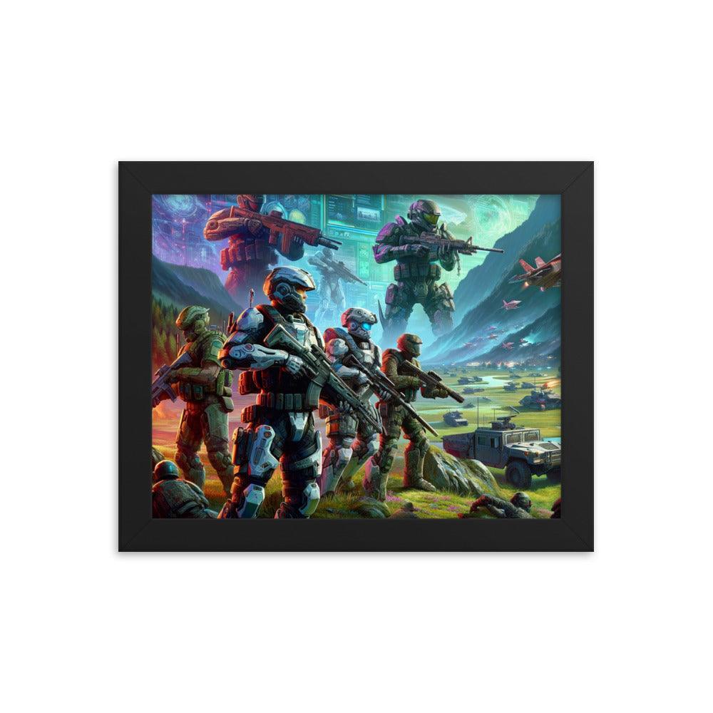 Futuristic Soldiers Digital Art Framed Poster - Oh Posters