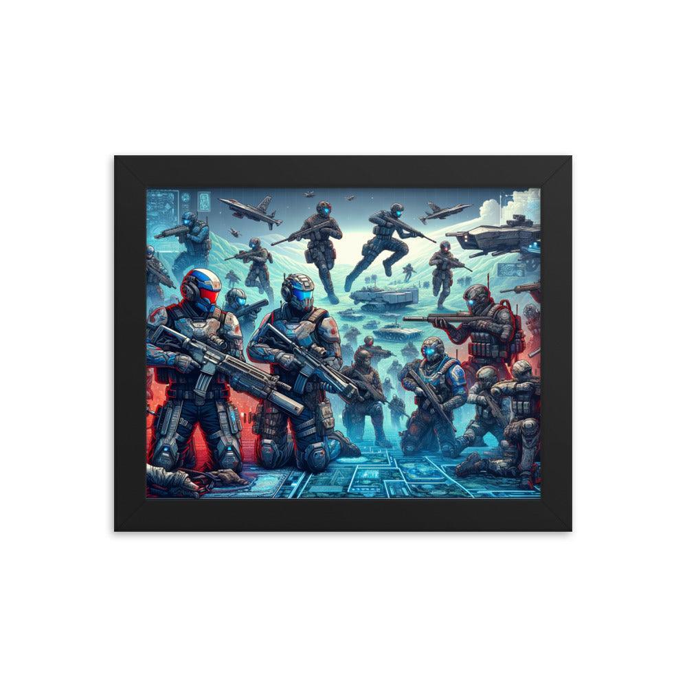 Futuristic Battle Soldiers Sci-Fi Action Framed Poster - Oh Posters