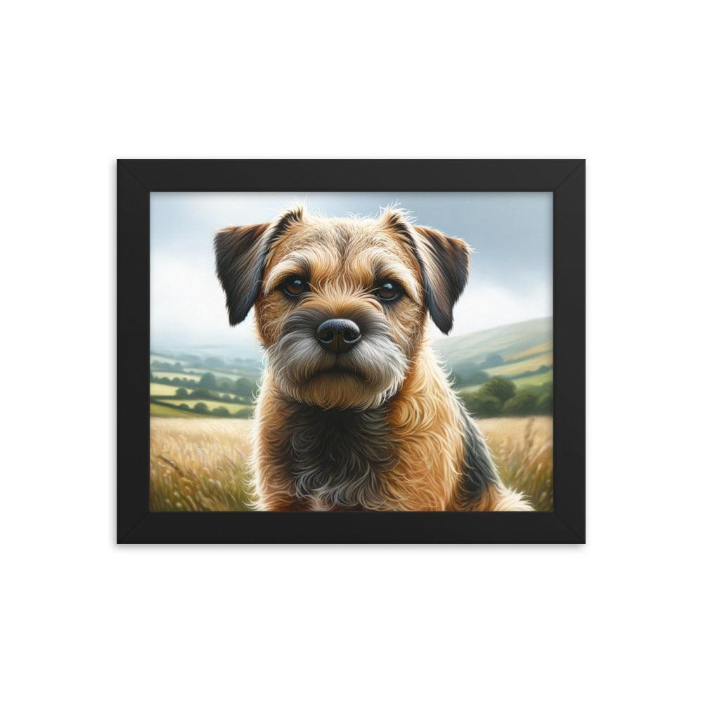 Border Terrier Countryside Portrait Art Framed Poster - Oh Posters