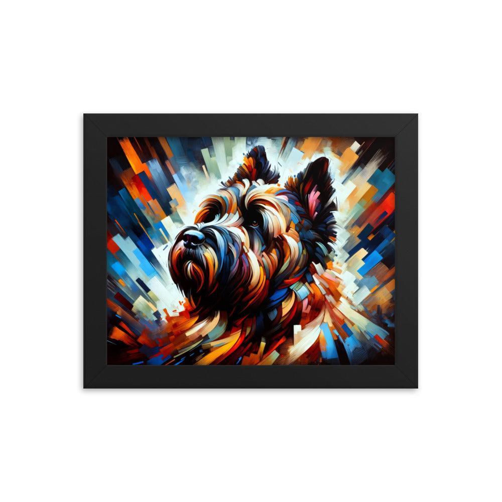 Bouvier Des Flandres Abstract Explosion Art Framed Poster - Oh Posters