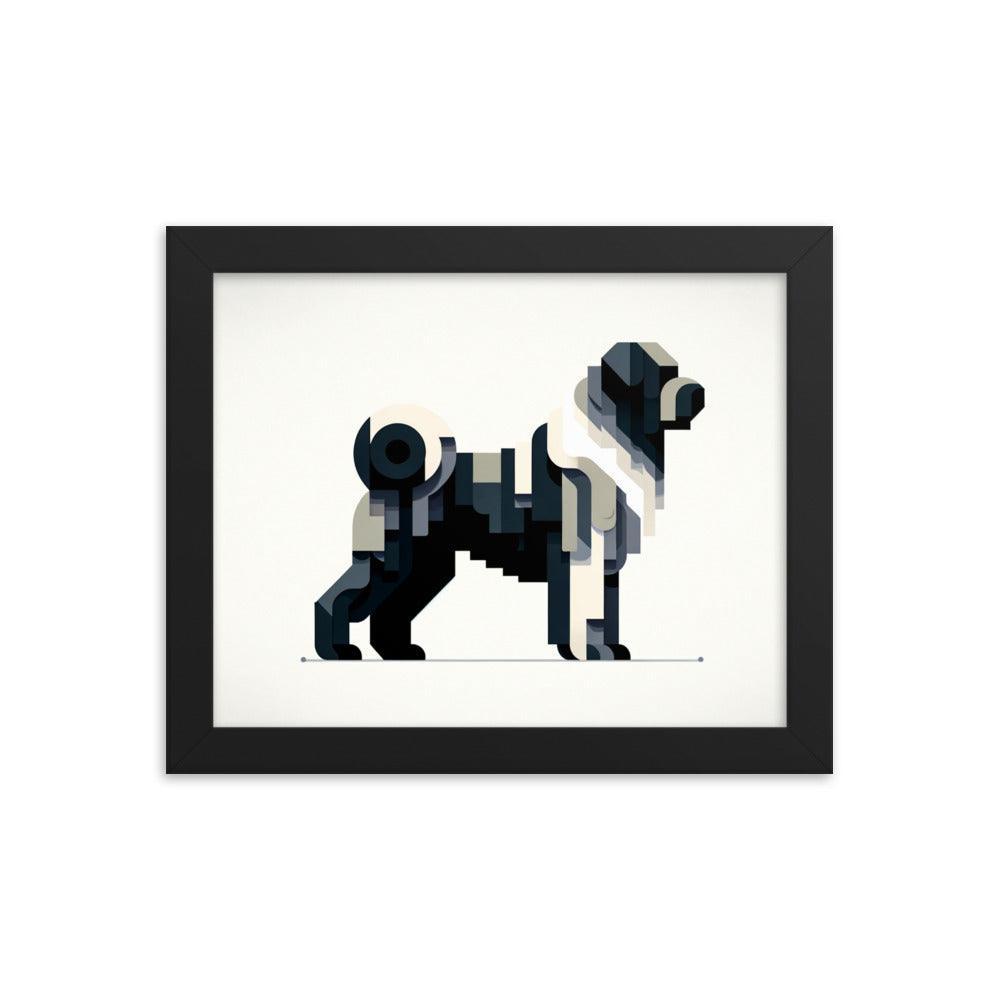 Geometric Bouvier Des Flandres Modern Art Framed Poster - Oh Posters