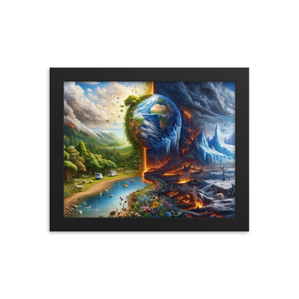 Climate Change Contrast Surreal Art Framed Poster - Oh Posters