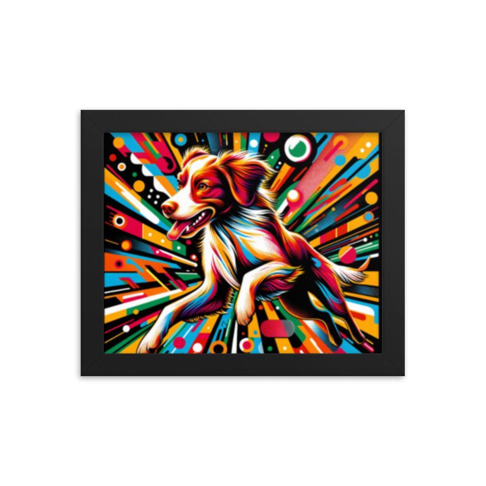 Brittany Spaniel Kaleidoscope Colors Modern Art Framed Poster - Oh Posters