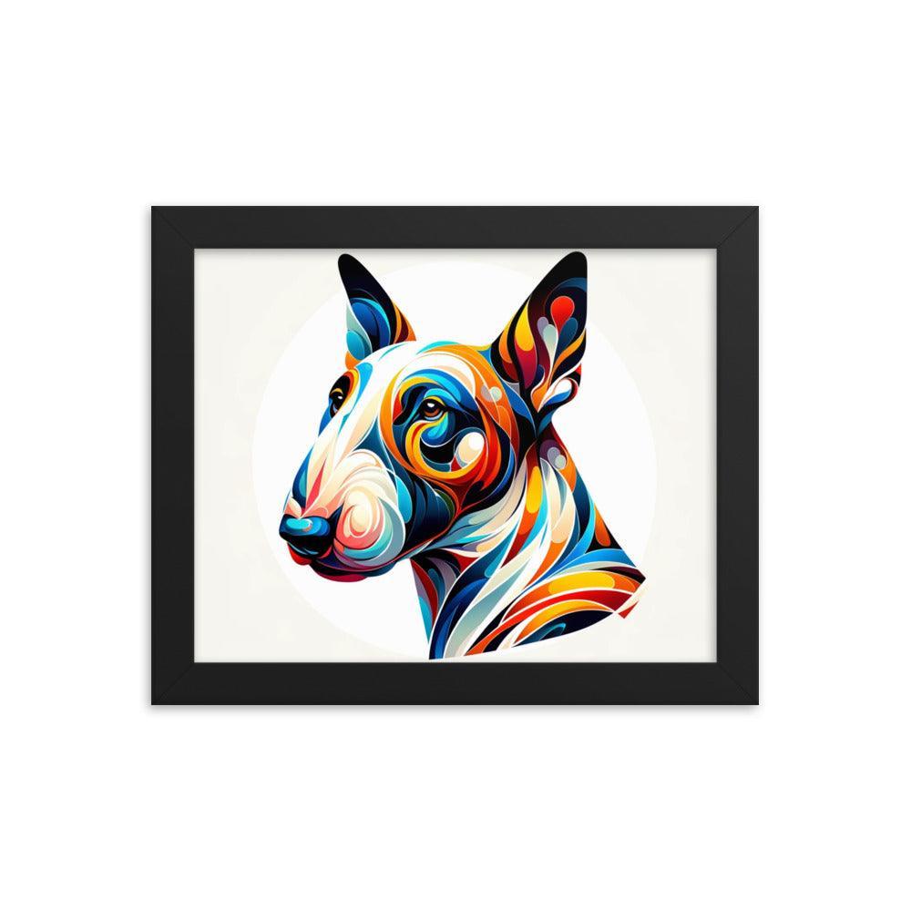 Colorful Bull Terrier Abstract Art Framed Poster - Oh Posters