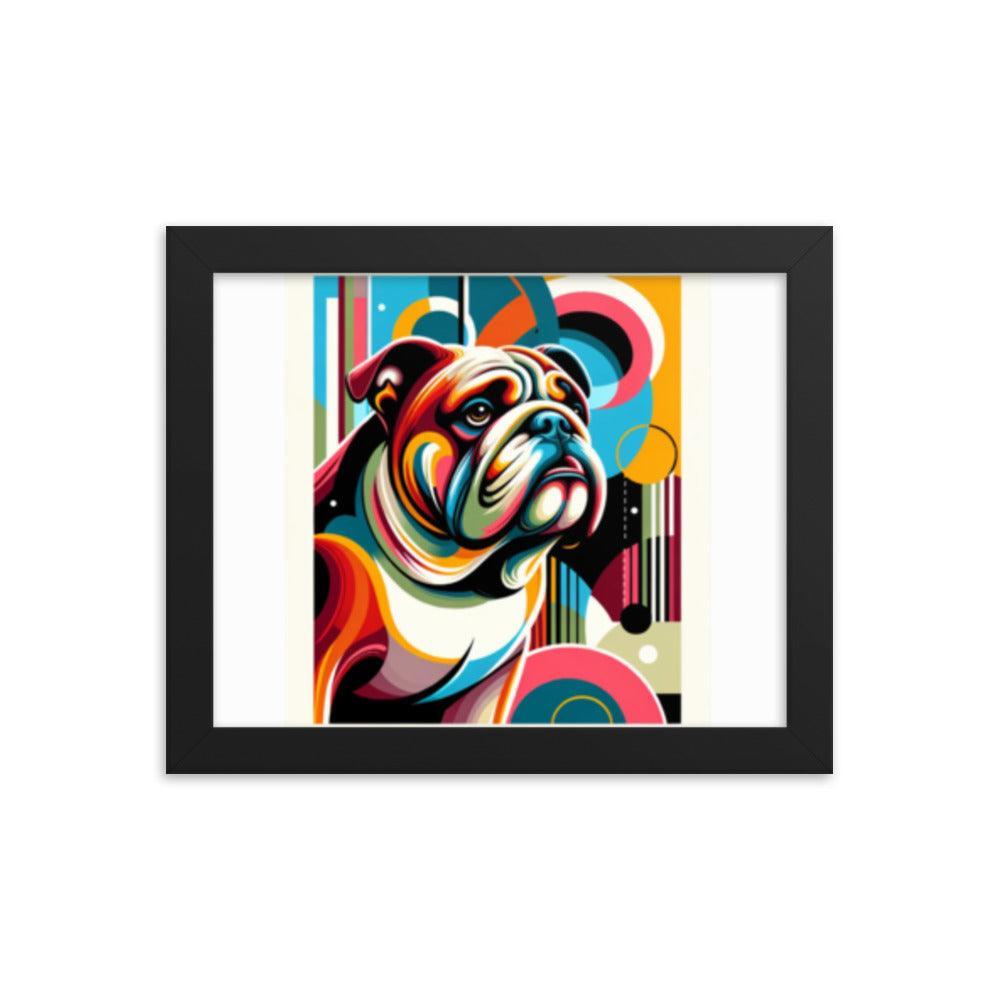 English Bulldog Retro Pop Art Style Framed Poster - Oh Posters