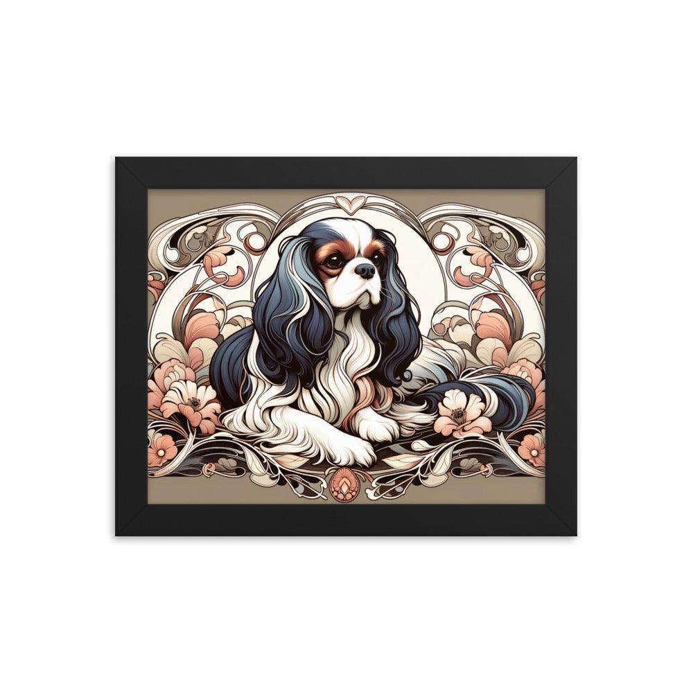 Cavalier King Charles Spaniel Art Nouveau Style Framed Poster - Oh Posters