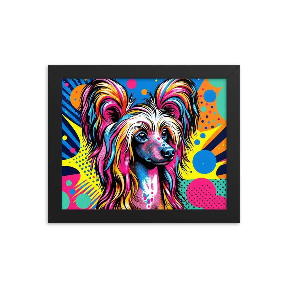 Chinese Crested Dog Pop Art Vibrance Framed Poster - Oh Posters