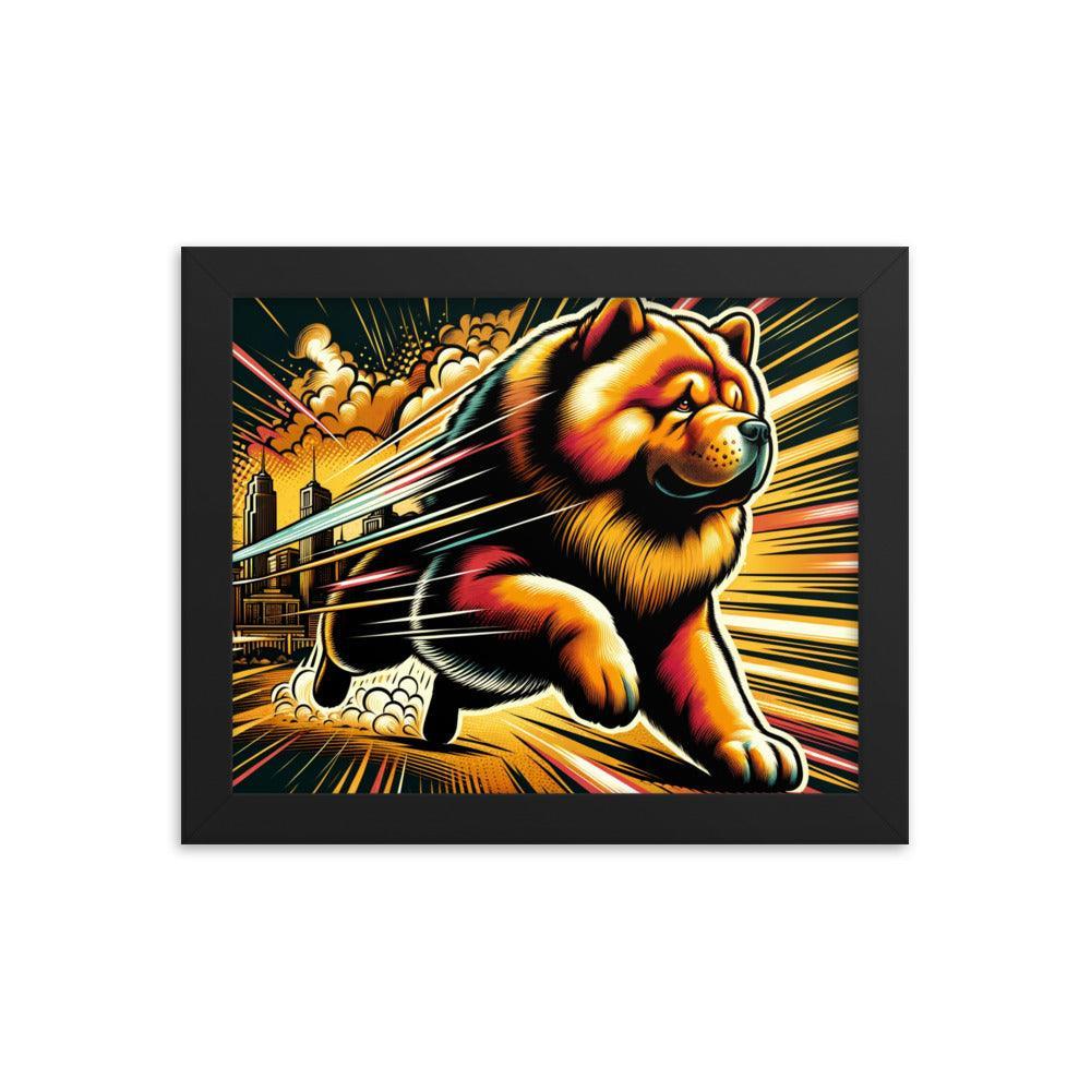 Chow Chow Dynamic Superhero Comic Style Framed Poster - Oh Posters