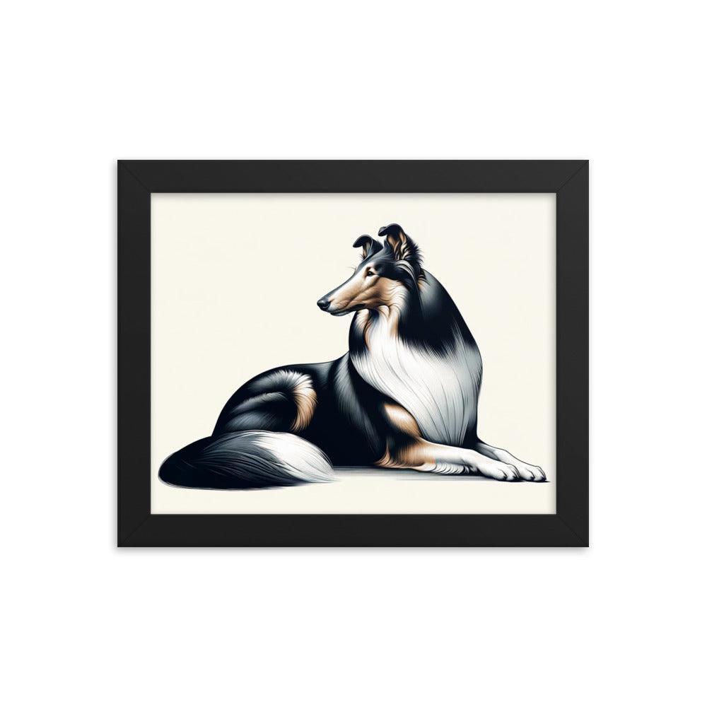 Smooth Collie Fine Art with Realistic Detail and Minimalist Elegance Framed Poster - Oh Posters