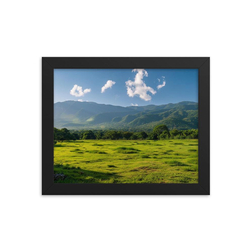 Lush Green Belizean Countryside Mountain View Framed Poster - Oh Posters