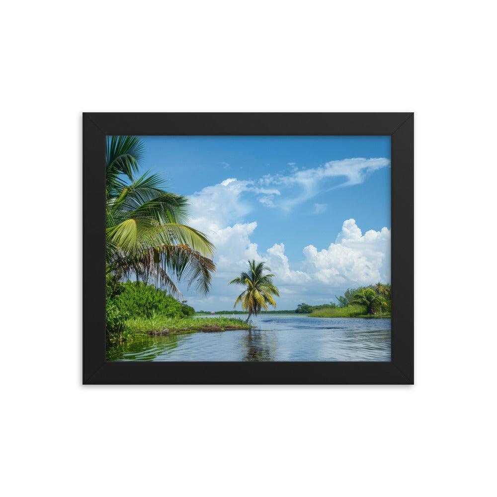 Serene Belize River Mangrove Landscape Framed Poster - Oh Posters