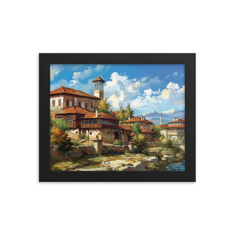 Bulgarian Riverside Manor Oil Painting Framed Poster - Oh Posters