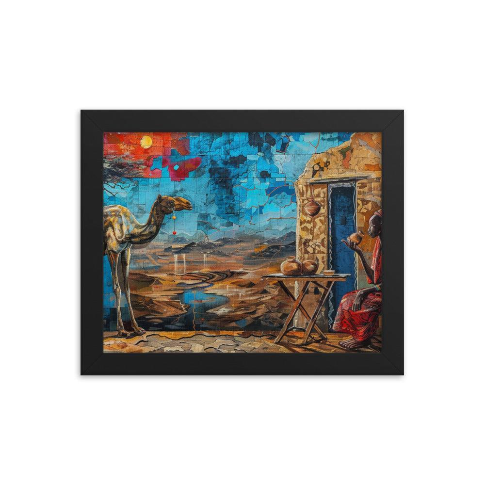 Eritrean Desert Life Colorful Mural Framed Poster - Oh Posters