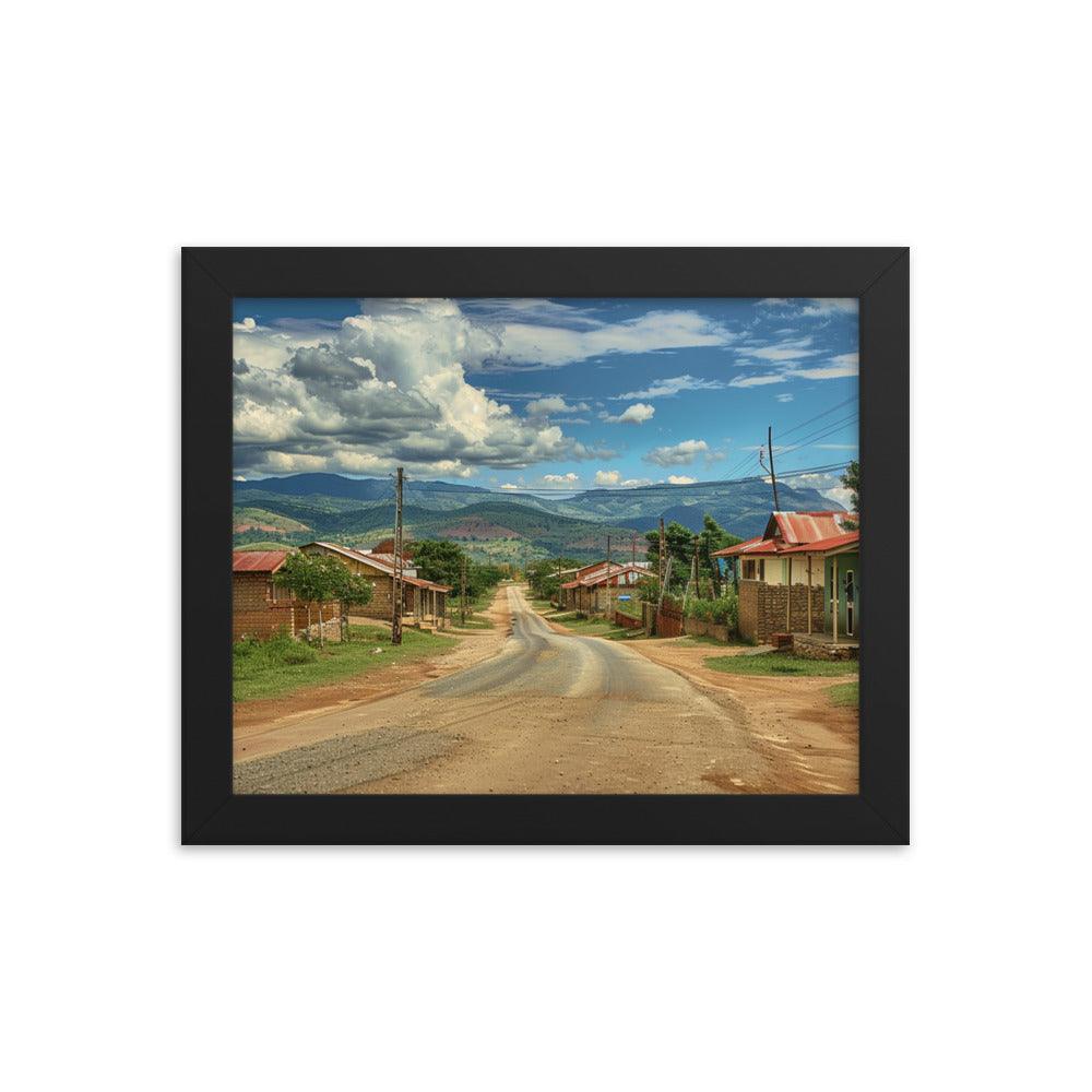 Eswatini Rural Village Scenic Road Framed Poster - Oh Posters