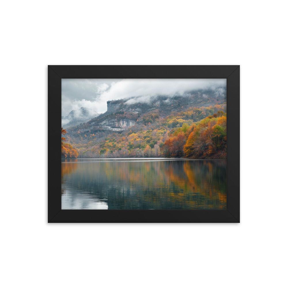 Georgia Autumn Mountain Lake Reflection Framed Poster - Oh Posters