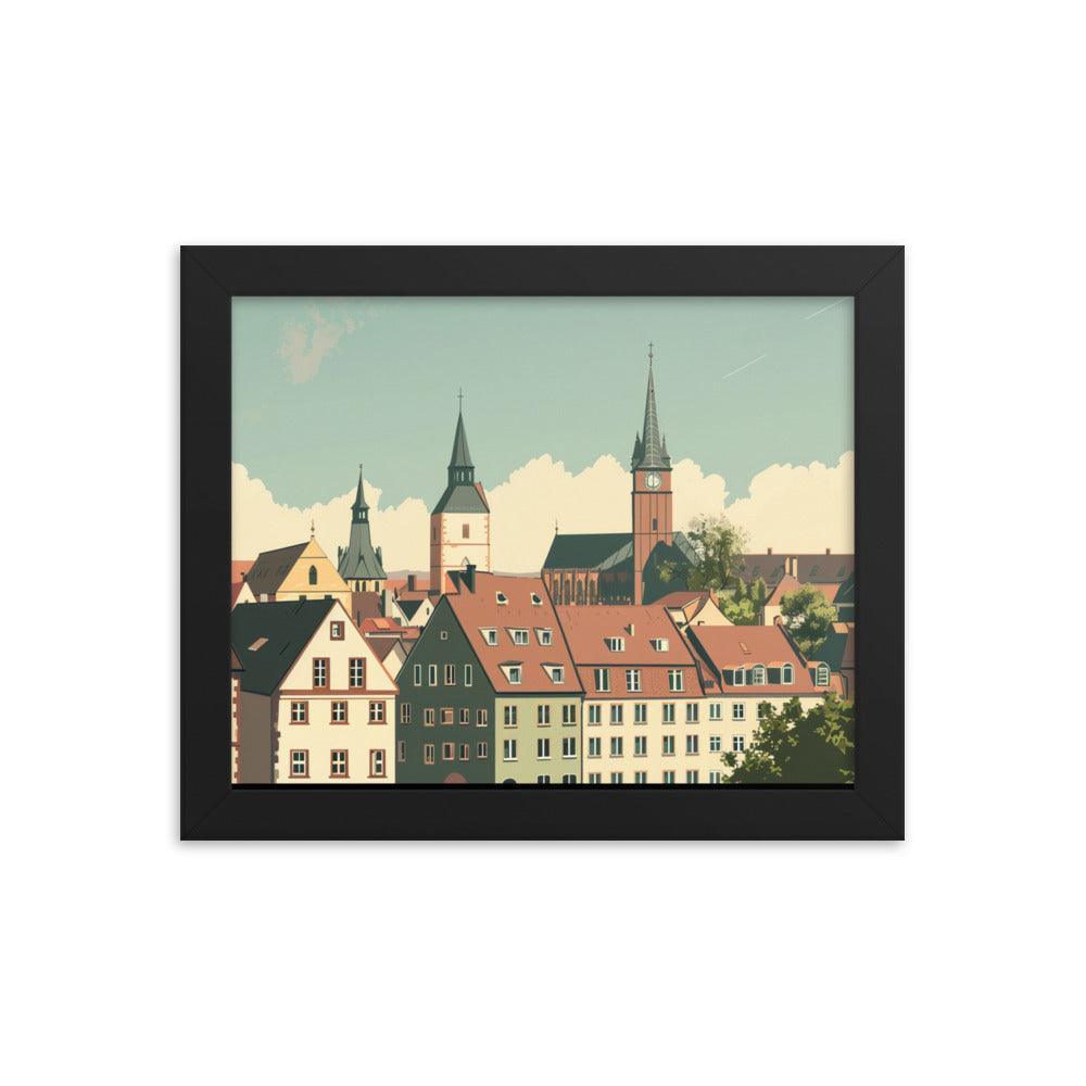 Germany Classic Town Center Digital Art Framed Poster - Oh Posters