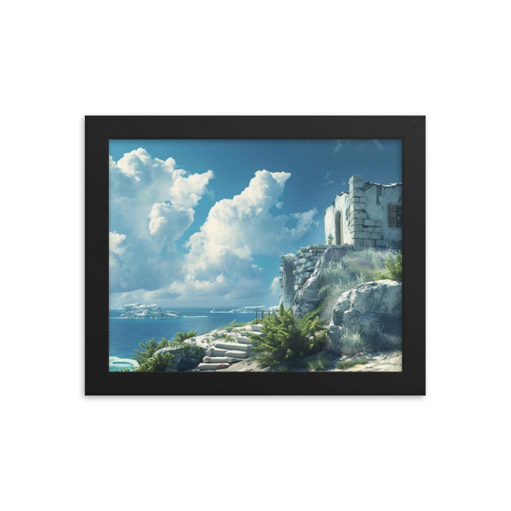 Greece Aegean Sea Ruins Ancient Heritage Framed Poster - Oh Posters