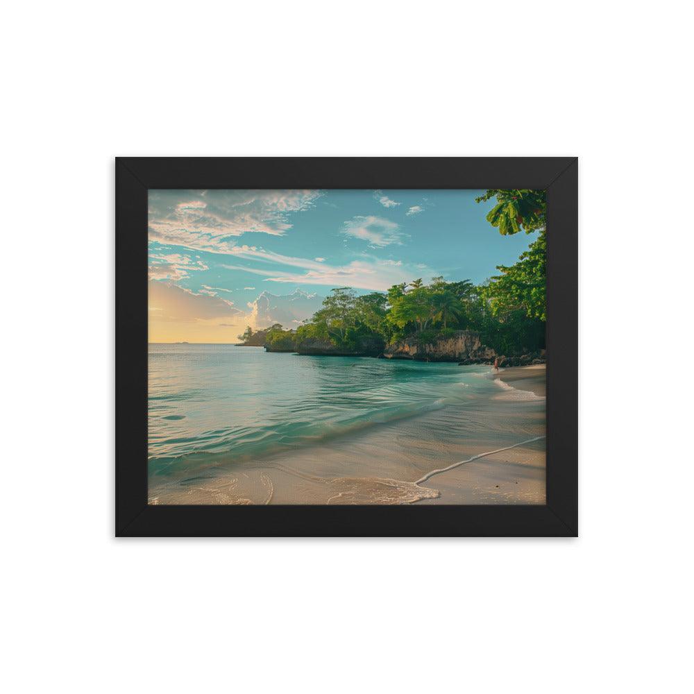 Jamaica Tranquil Seaside Sunset Framed Poster - Oh Posters