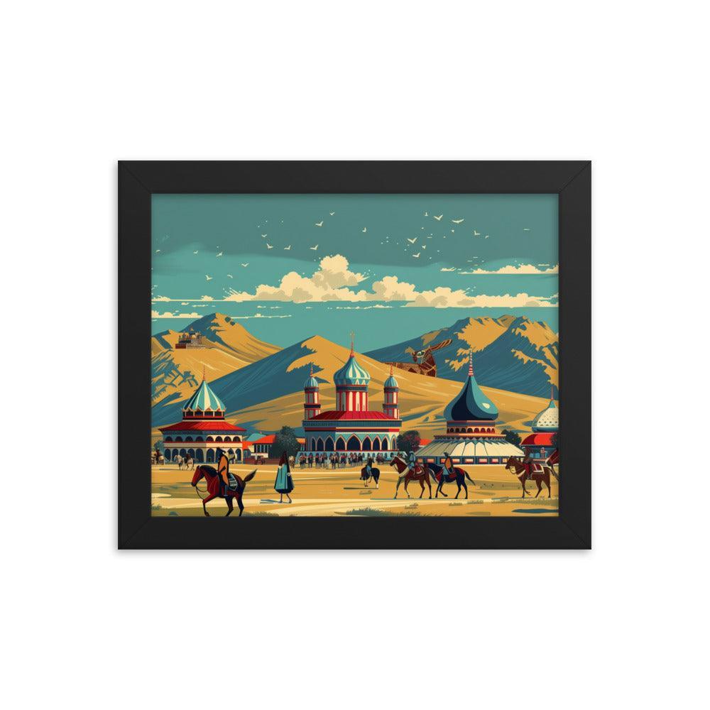 Kazakhstan Traditional Nomadic Settlement Framed Poster - Oh Posters