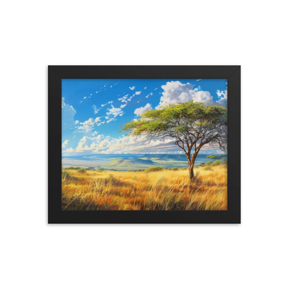 Kenya Golden Plains Scenic Landscape Framed Poster - Oh Posters