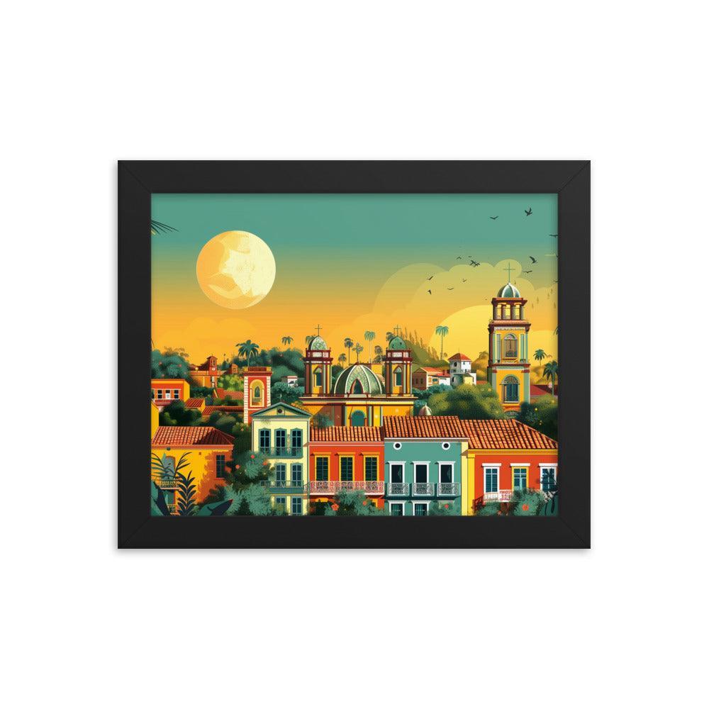 Paraguay Colonial Town Tropical Sunset Framed Poster - Oh Posters