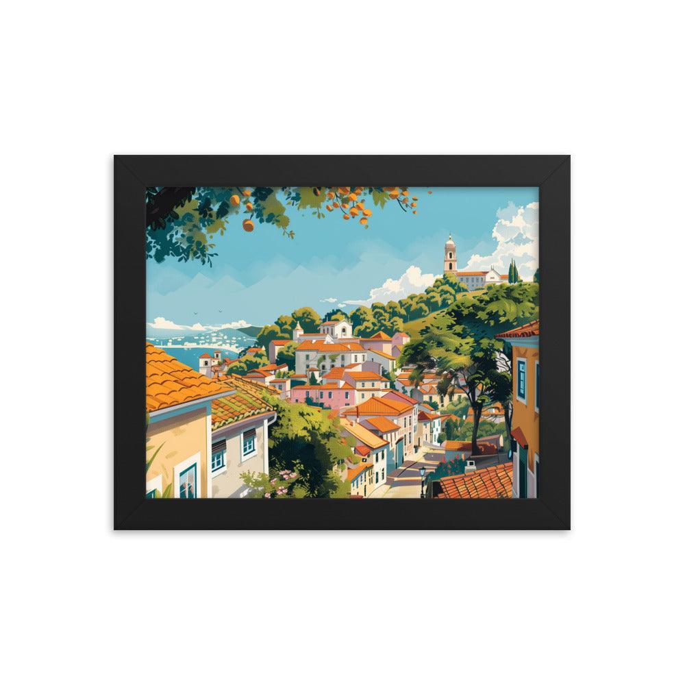 Portugal Charming Hillside Village Framed Poster - Oh Posters