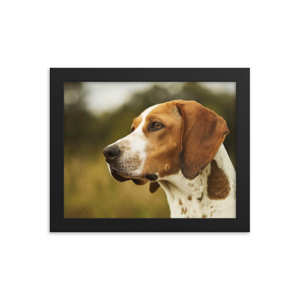 English Foxhound Side Profile in Nature Framed Poster - Oh Posters